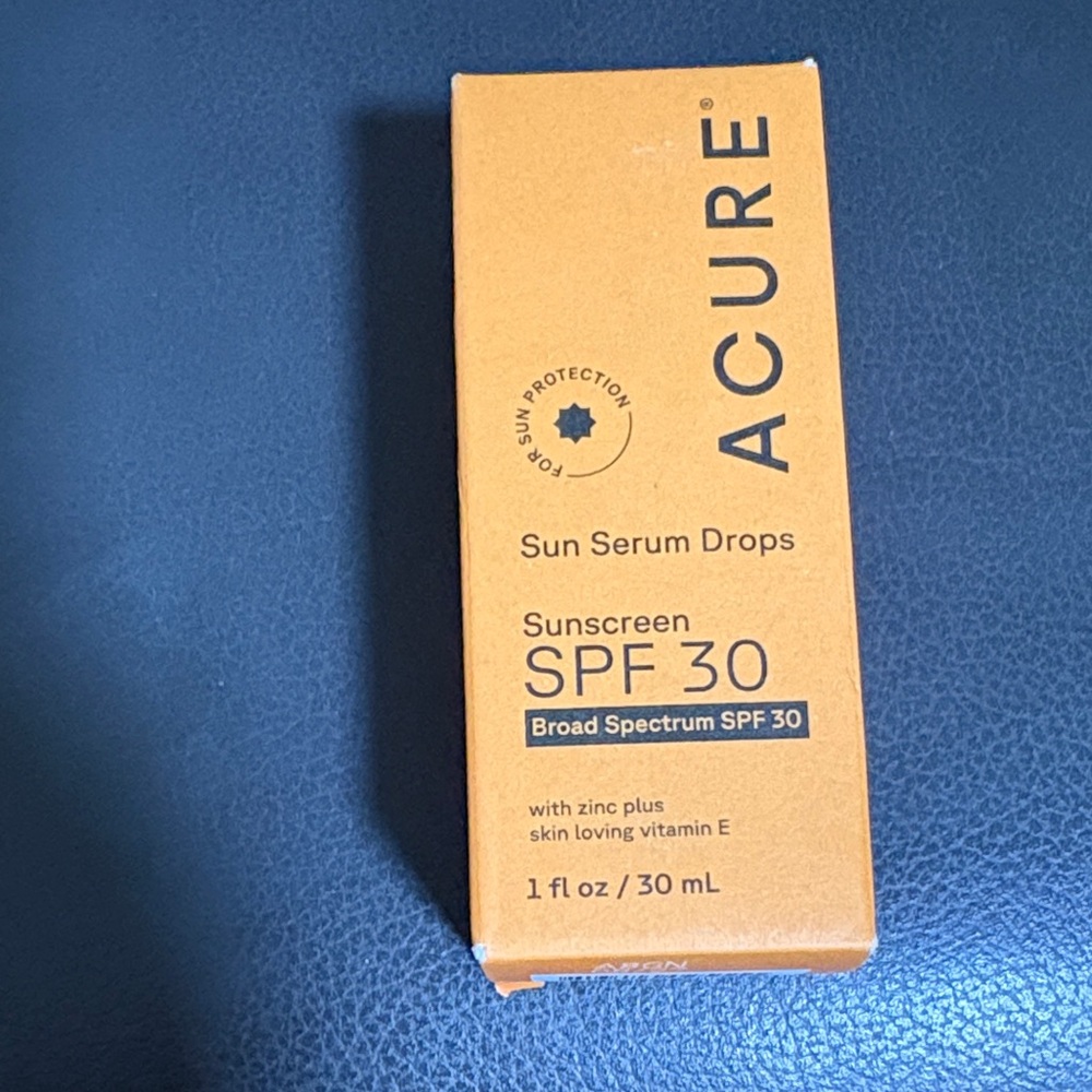 ACURE Sun Serum Drops SPF 30 - 1 fl oz. Exp 08/27. Sunscreen for Women